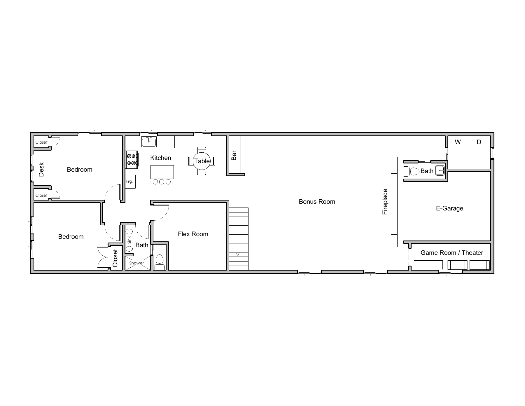 Upper level floor plan; open to enlarge